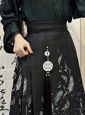 极速古风流苏玉佩腰佩古装汉服禁步新中式国风马面裙压.襟腰间挂