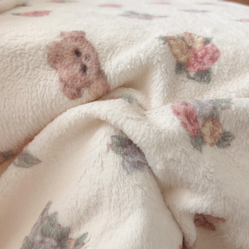 极速花园熊冬季牛奶绒四件套可爱少D女公主风床上保暖加绒加厚双,淘宝优惠券,粉丝福利购,淘宝优惠卷