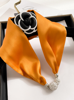 极速甲状腺术後遮挡n项链夏天围脖夏季薄款脖套颈部装饰磁扣丝巾