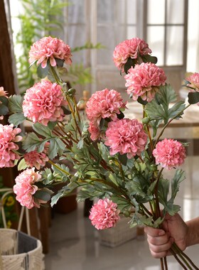极速美式乡村秋色蒲公q英仿真花花束假花家居装饰餐桌客厅摆件摆