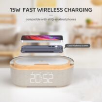 Digital Alarm Clock Radio Bluetooth Speaker Wireless Charger