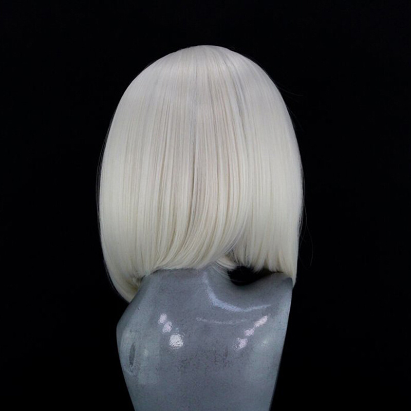 WEBSTERWIGS Platinum Blonde Natural Stright Short Bob Hair H - 图1