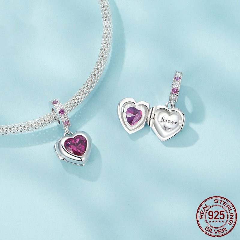 简约可打开Forever Love爱心吊坠s925纯银diy心形饰品串珠,淘宝优惠券,粉丝福利购,淘宝优惠卷