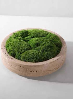 简约现代样板间大堂桌面摆件饰品客厅茶几大理石仿真苔藓盆栽摆件