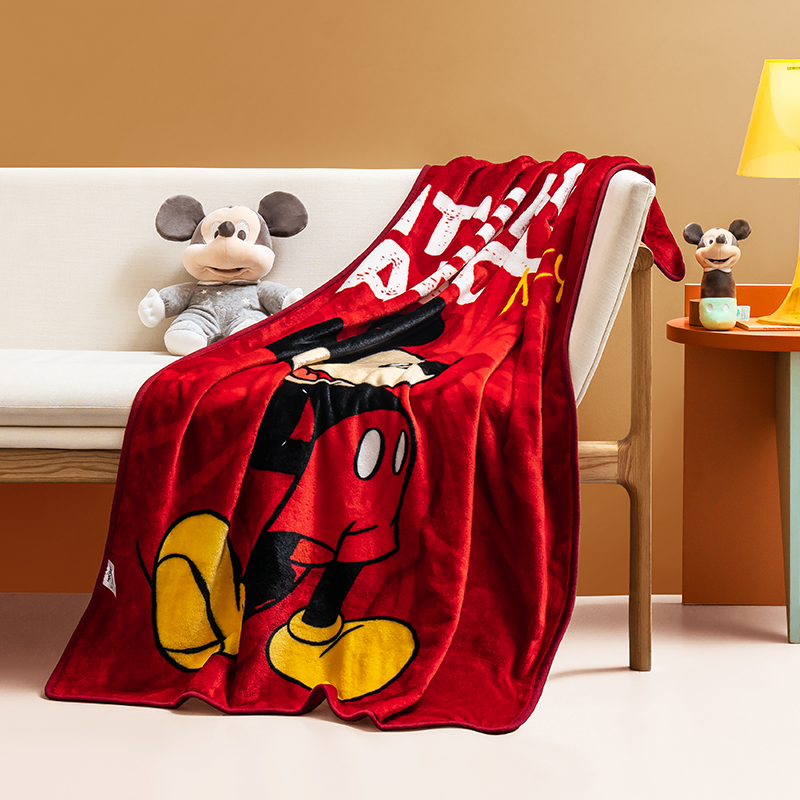 迪士尼法兰绒盖毯空调毯珊瑚绒婴儿宝宝四季通用单层学生沙发毛毯