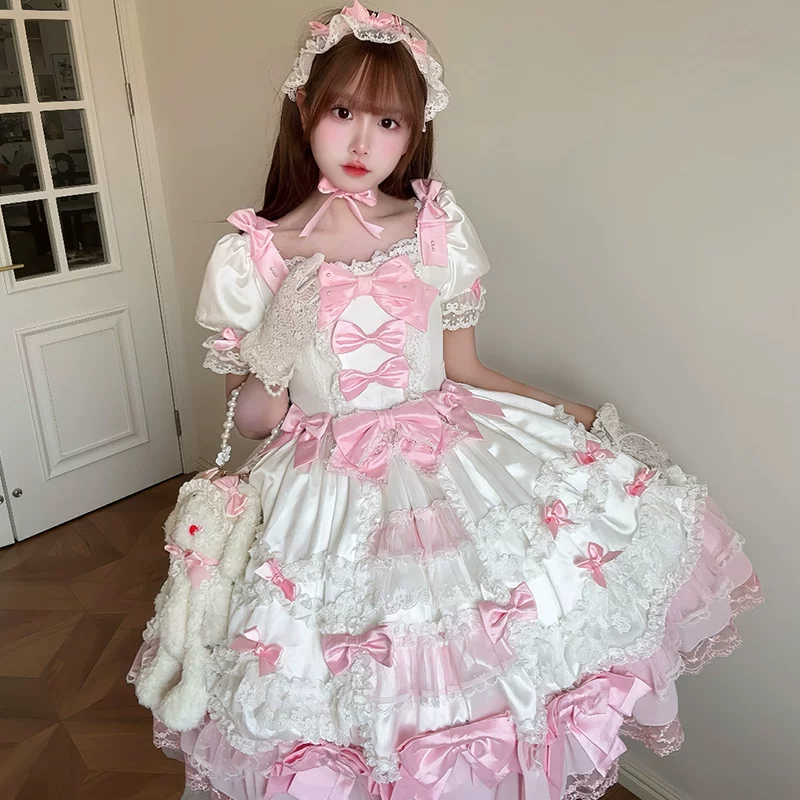 【Small drops】Мягкая девочка Lolita*платье-round Cream кукла*OP/мелочевка*роскошный стиль
