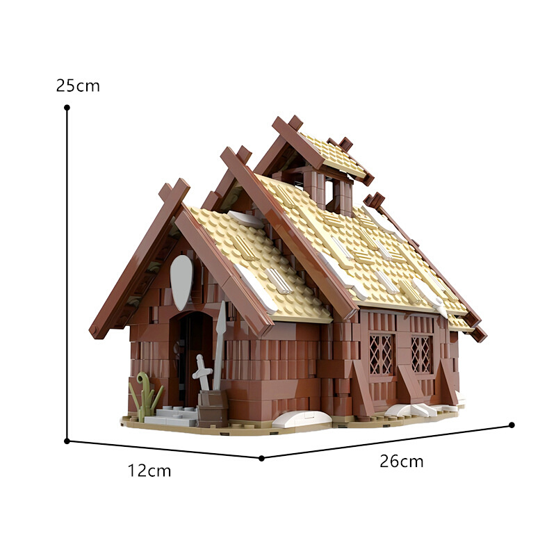 BuildMOC拼装积木玩具维京米德厅维京人的房子木屋海盗屋建筑模型 - 图3