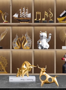 现代轻奢酒柜餐边柜摆件创意A客厅办公室家居软装室内装饰品
