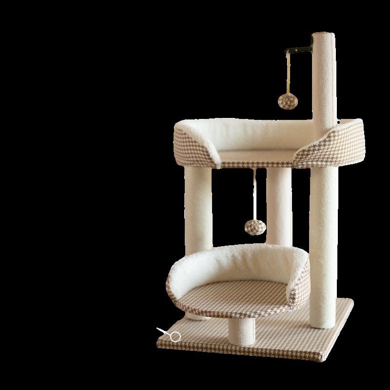 贝哈可双层猫窝千鸟格猫爬架子y猫窝猫树猫抓板剑麻柱猫咪玩具用,淘宝优惠券,粉丝福利购,淘宝优惠卷