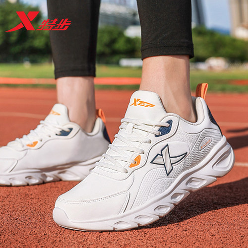 特步男鞋2026冬季网面休闲鞋透气减震跑鞋官方旗舰店皮面运动鞋男-图3