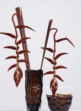 依依易达奢华风格棕色多凹y艺术花器样板房酒店会所高端配饰