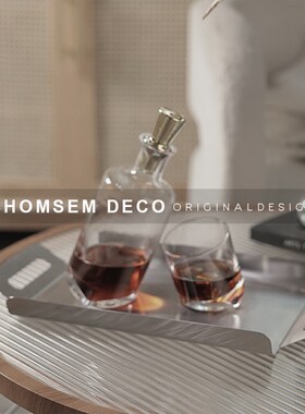 简约现代创意不锈钢果盘摆件餐y厅餐桌茶几软装饰金属收纳托盘摆