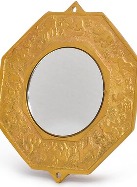 铜十二生肖镜随身小号招财凹凸N面镜家用门口摆件