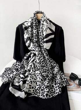 Women Leopard Print Shawl Accessory Activities Lightweight