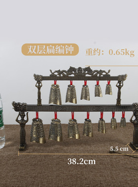 采耳工具奏乐器音阵铃铛仿古双层编钟模型摆件工艺品婚庆影视道具