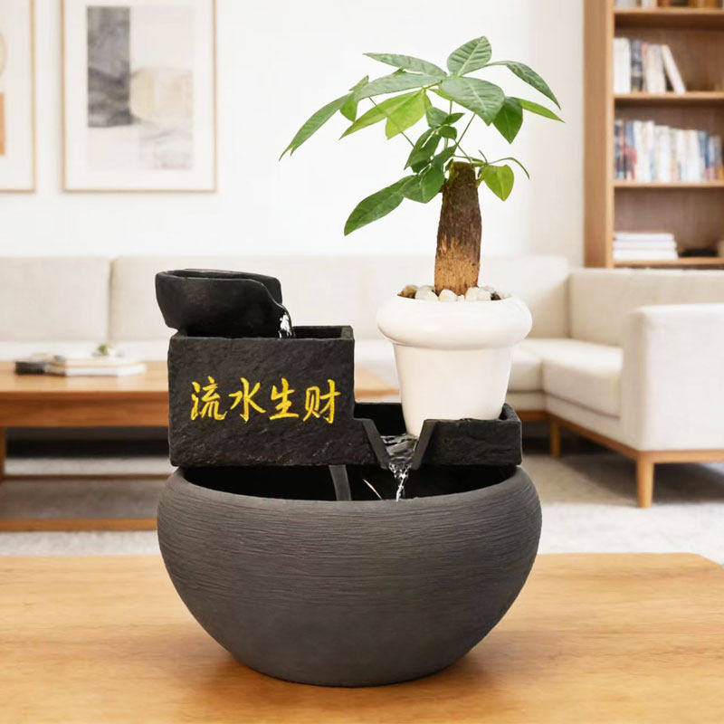 流水摆件循环水喷泉招财客厅玄关风水桌面鱼缸轻奢高端风生水起,淘宝优惠券,粉丝福利购,淘宝优惠卷