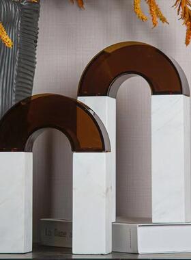 爆款欧式轻奢亚克力金属艺术摆设创意家居桌面客厅电视柜软装饰品