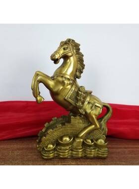 爆款黄铜马摆件铜长城奔马跃马工艺品马家居办公室
