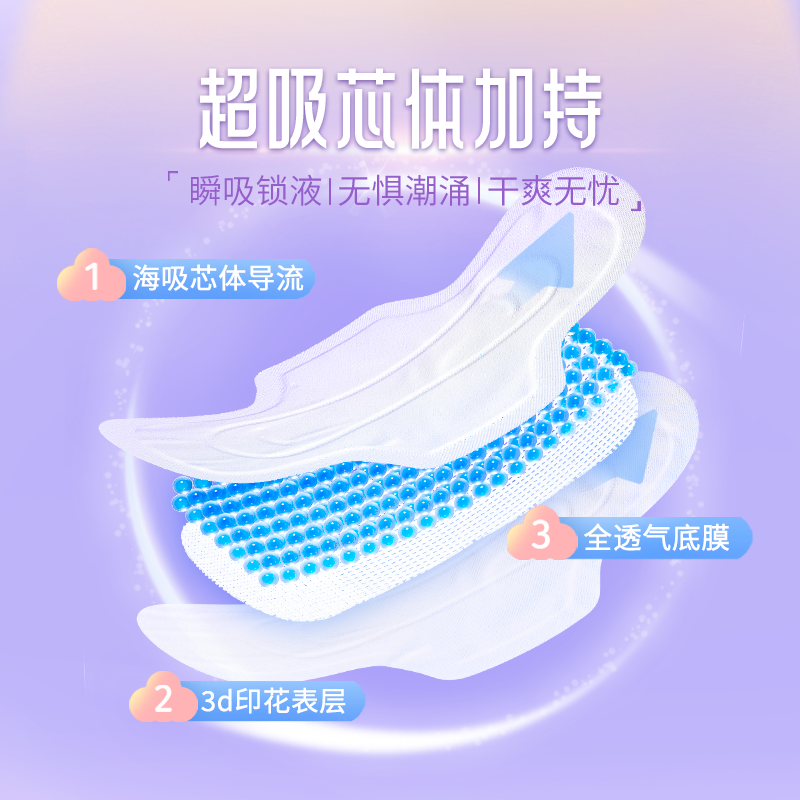 元气女神日夜用卫生巾姨妈巾干爽透气官方旗舰店正品实惠组合装