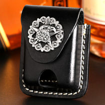 ZiPPOZippo lighter new male eagle badger black real cow leather lighter accessories protective sheath original