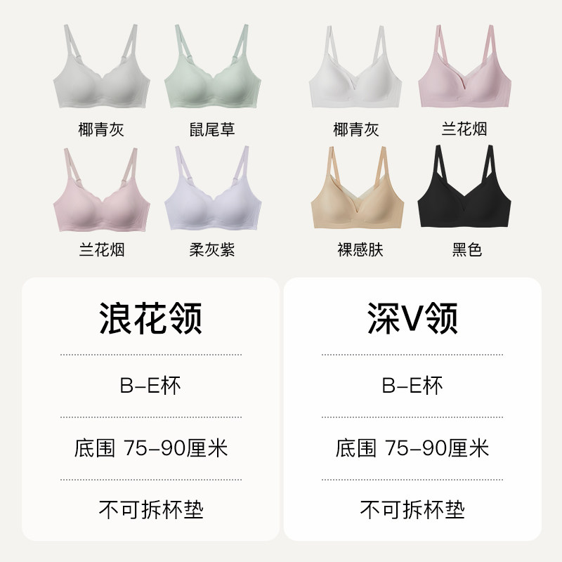 ubras兔耳杯大胸显小内衣收副乳防下垂薄款无钢圈无痕文胸罩女士 小薄实拍商品图