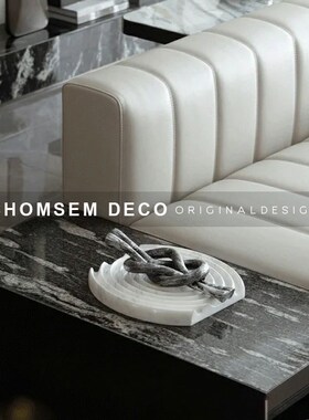 样板房间客厅书i房博古架复古金属马装饰盒几何组合饰品摆件工艺