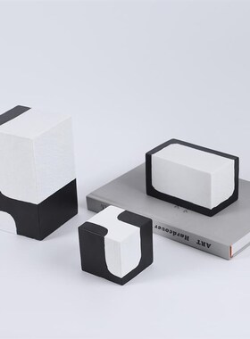 创意极简黑白方块拼o色几何树脂摆件样板房书房电视柜诧寂桌面摆