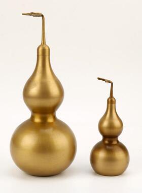 葫芦摆件铜d纯铜开盖八卦家居开口品挂件客厅办公空心室装饰黄铜