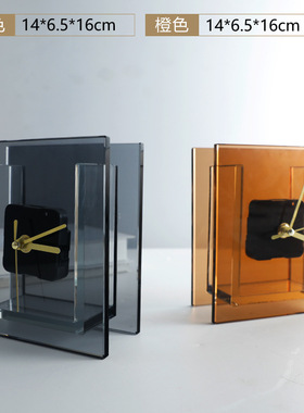 后现代轻奢高档金属水晶时钟摆件创意家居酒店客厅样Y板房软装饰