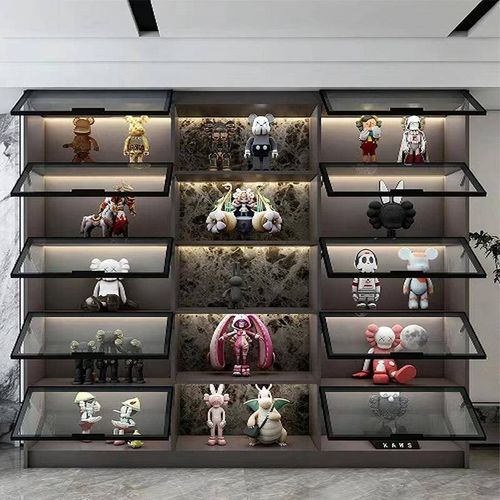 轻奢手办展示柜乐尘高陈列储物柜玻璃门F简约现具代防书WUDU柜展 - 图1