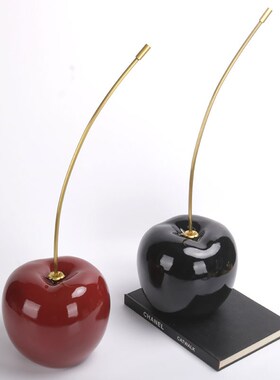 简约现代欧式轻奢大号樱桃摆件雕塑样板房售楼处大厅软Z装饰品摆