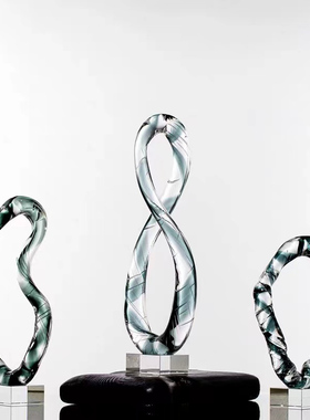 现代轻奢高档琉璃异形q创意桌面家居办公室酒店卧室玄关电视柜摆