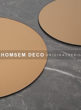 现代几何镜面圆形软装饰品托盘摆件样板房间售P楼处酒店桌面收纳