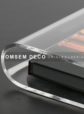 简约现代创意亚克力m书架摆件样板间客厅书房收纳杂志书罩软装饰