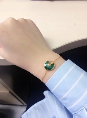 cortifr18K金白贝母护身符手链女