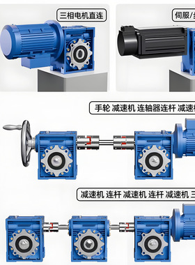 直流减速电机RV030/040/050涡轮蜗杆调速电机100w/120W/400w自锁