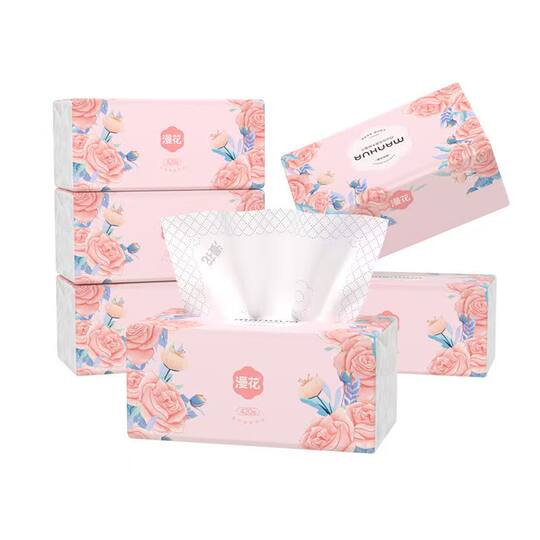 Diffuse flower plus size four sides embossed tissue paper