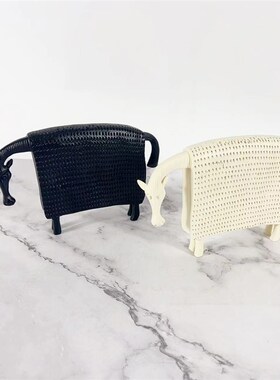 现代简约新中式抽j象黑白马摆件样板间售楼处办公室书房客厅装饰