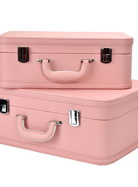 软装饰品摆件皮质手提箱样板房收纳箱儿童房女孩房装饰Z箱摄影道