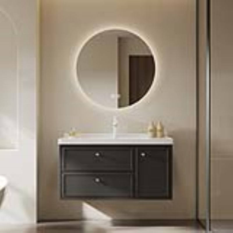 A9L实木法式智能轻奢风浴室柜陶瓷一体盆卫生间洗手脸盆柜洗漱台 - 图0