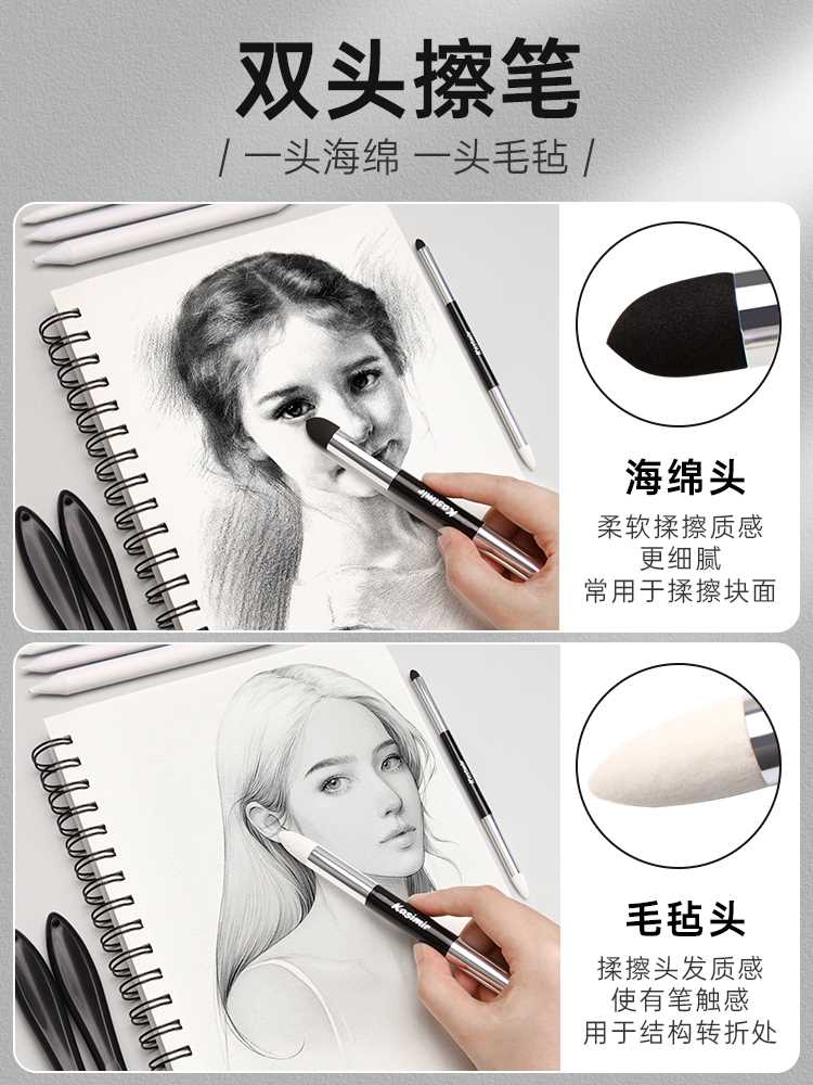 卡西米尔素描揉擦笔美术生专用高光细节阴影揉擦刀纸擦笔揉擦海绵-图0