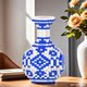 Blue and white porcelain vase building block ornaments puzzle building block toys Jingdezhen ceramic vase flower arrangement entrance decoration