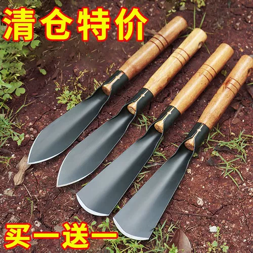 Копание артефакт диких овощей марганцевая стальная сталь маленькая лопата посадка овощей, сочные инструменты для садоводства из нержавеющей стали, копание копания земной железной лопата