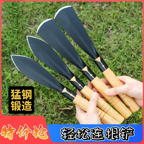 Копание артефакт диких овощей марганцевая стальная сталь маленькая лопата посадка овощей, сочные инструменты для садоводства из нержавеющей стали, копание копания земной железной лопата