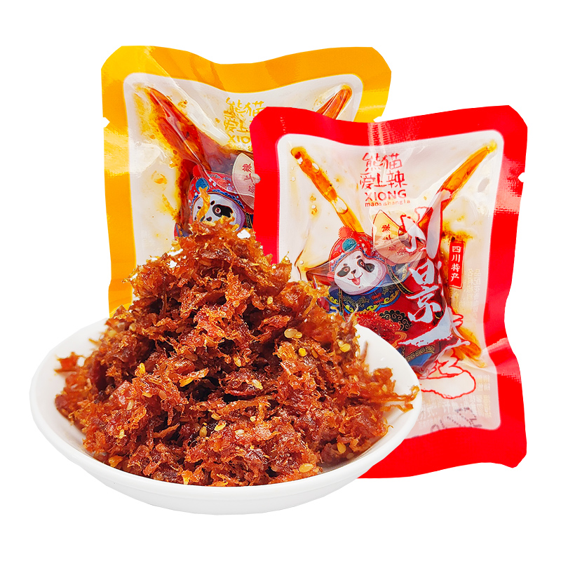 四川特产灯影牛肉丝散装独立小包装熊猫爱上辣成都休闲麻辣零食