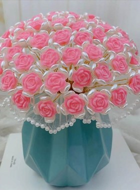 极速德国66朵植绒玫瑰材料Q包不带花瓶1套