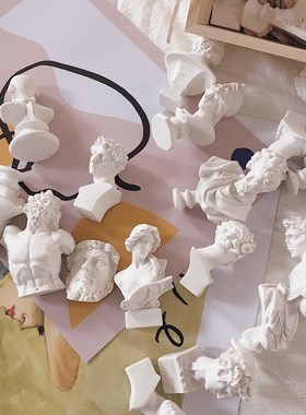 极速新款迷你小头像可爱雕塑小摆件小朋友礼物画S画石膏树脂学素