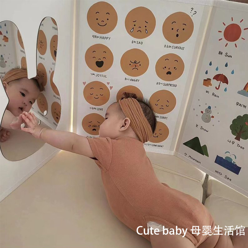 ins韩风立式认知卡屏风折叠双面卡通儿童早教教具画益智玩具镜子,淘宝优惠券,粉丝福利购,淘宝优惠卷