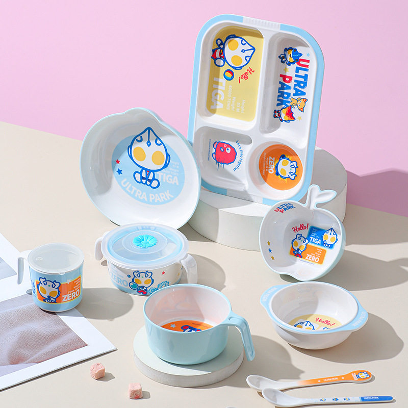 五和奥特曼儿童吃饭专用碗餐具卡通家用宝宝碗勺套装小男孩辅食碗,淘宝优惠券,粉丝福利购,淘宝优惠卷