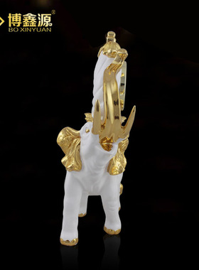 极速树脂电镀大象半机械s钟芯时钟创意家居客厅电视柜座钟装饰摆